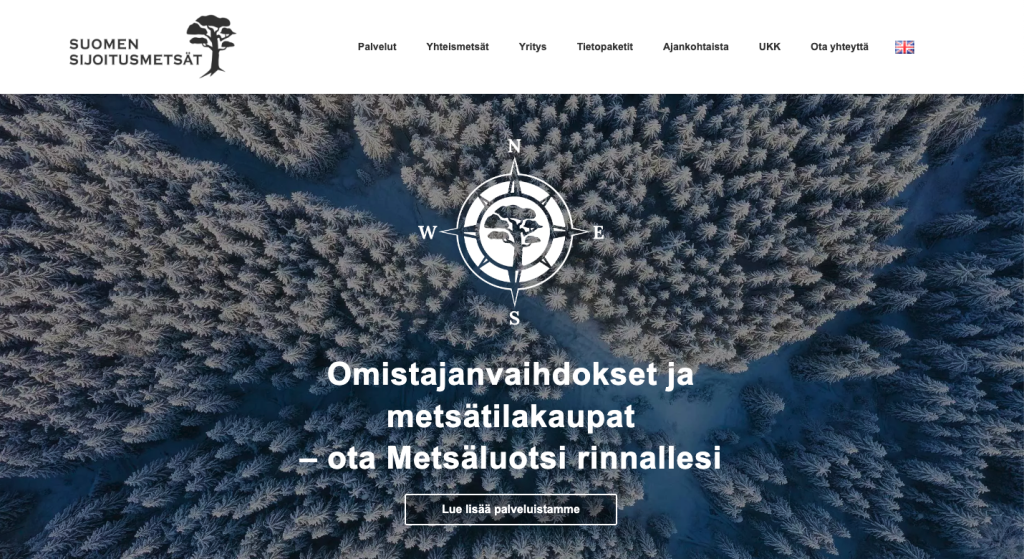 verkkosivut yritykselle Suomen Sijoitusmetsat