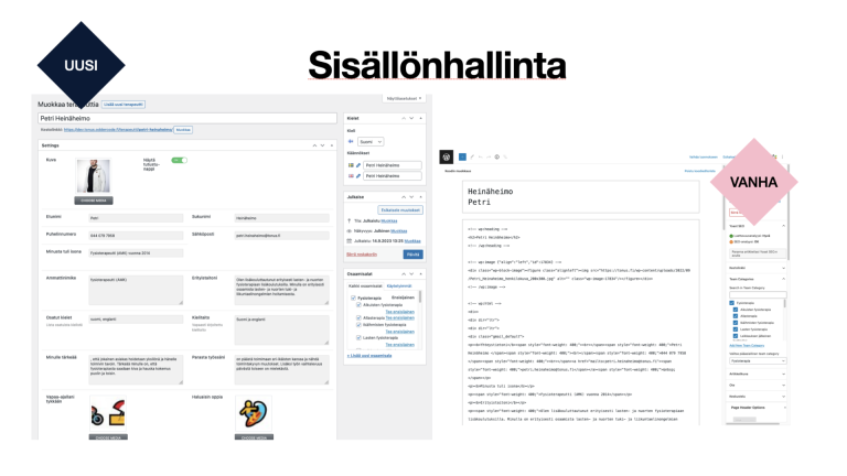 Tonus sisällönhallinta uusi ja vanha Oddy Tech